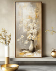 Multicolor Timeless Bloom - Vertical Floral Oil Painting For Modern Decor - Artwallpainting