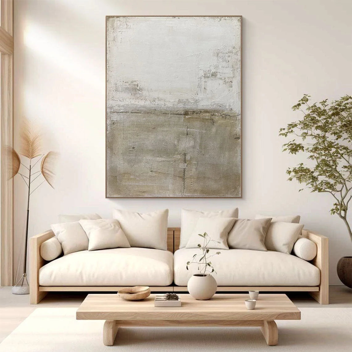 Multicolor Tranquil Horizons - Minimalist Textured Abstract Art - Artwallpainting