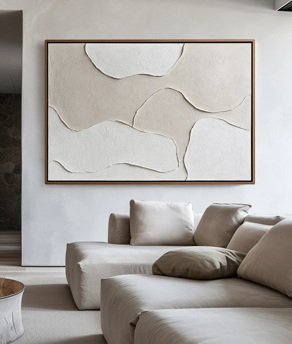 Multicolor Tranquil Layers-Minimalist Light Hand Drawn Organic Soft Block Wall Art - Artwallpainting