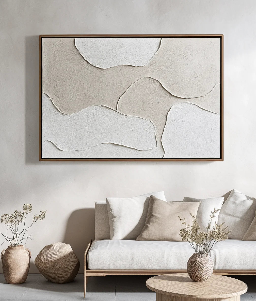Multicolor Tranquil Layers-Minimalist Light Hand Drawn Organic Soft Block Wall Art - Artwallpainting