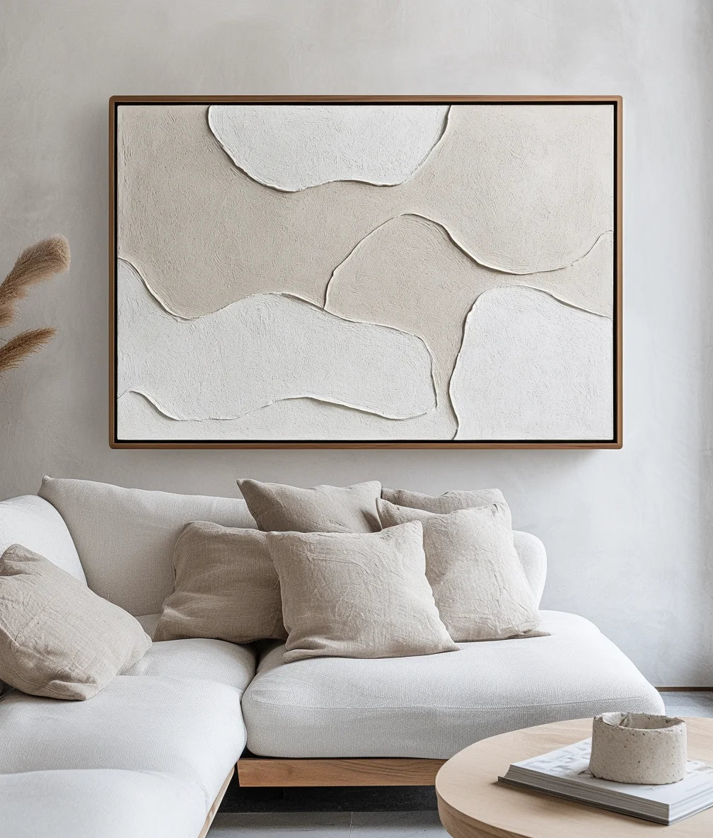 Multicolor Tranquil Layers-Minimalist Light Hand Drawn Organic Soft Block Wall Art - Artwallpainting