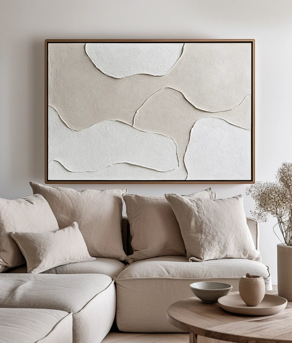 Multicolor Tranquil Layers-Minimalist Light Hand Drawn Organic Soft Block Wall Art - Artwallpainting