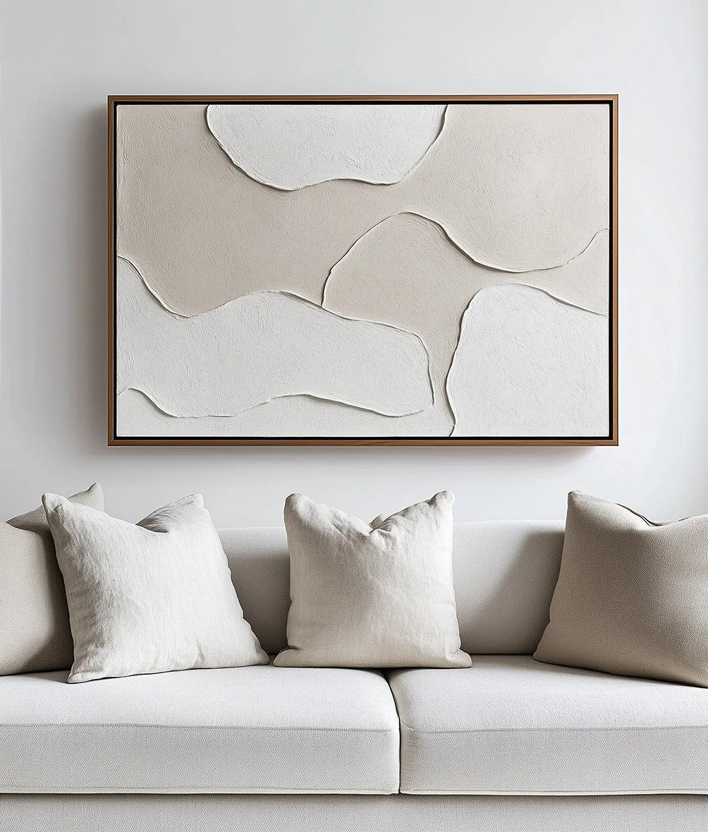 Multicolor Tranquil Layers-Minimalist Light Hand Drawn Organic Soft Block Wall Art - Artwallpainting