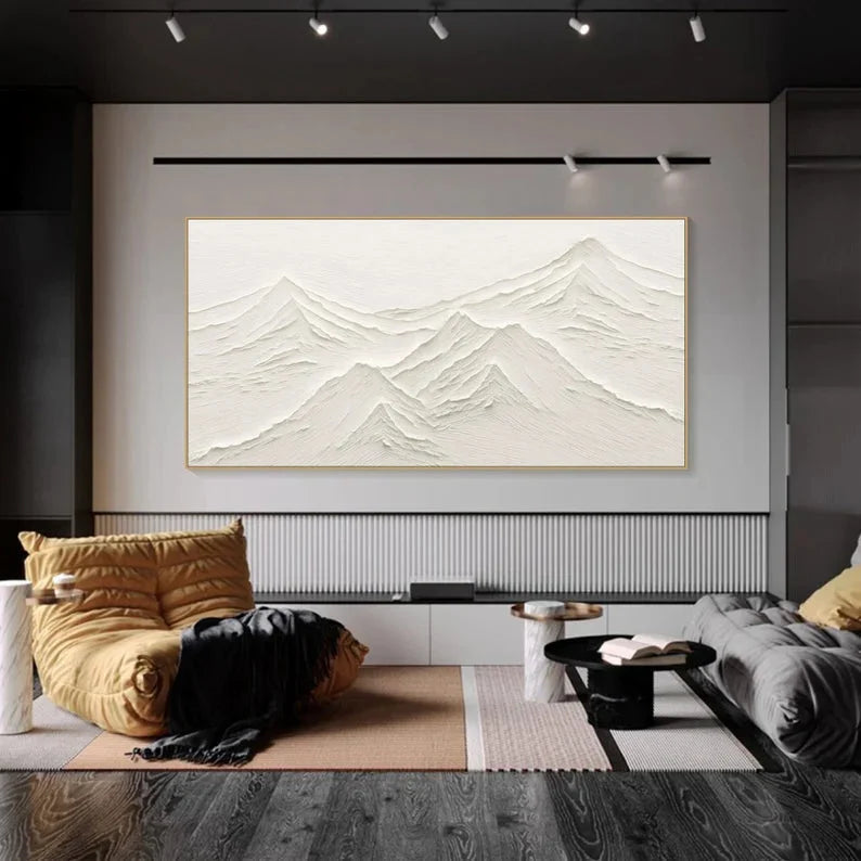 Multicolor Tranquil Peaks Textured Art - Artwallpainting
