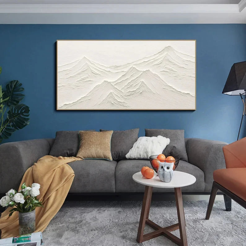 Multicolor Tranquil Peaks Textured Art - Artwallpainting