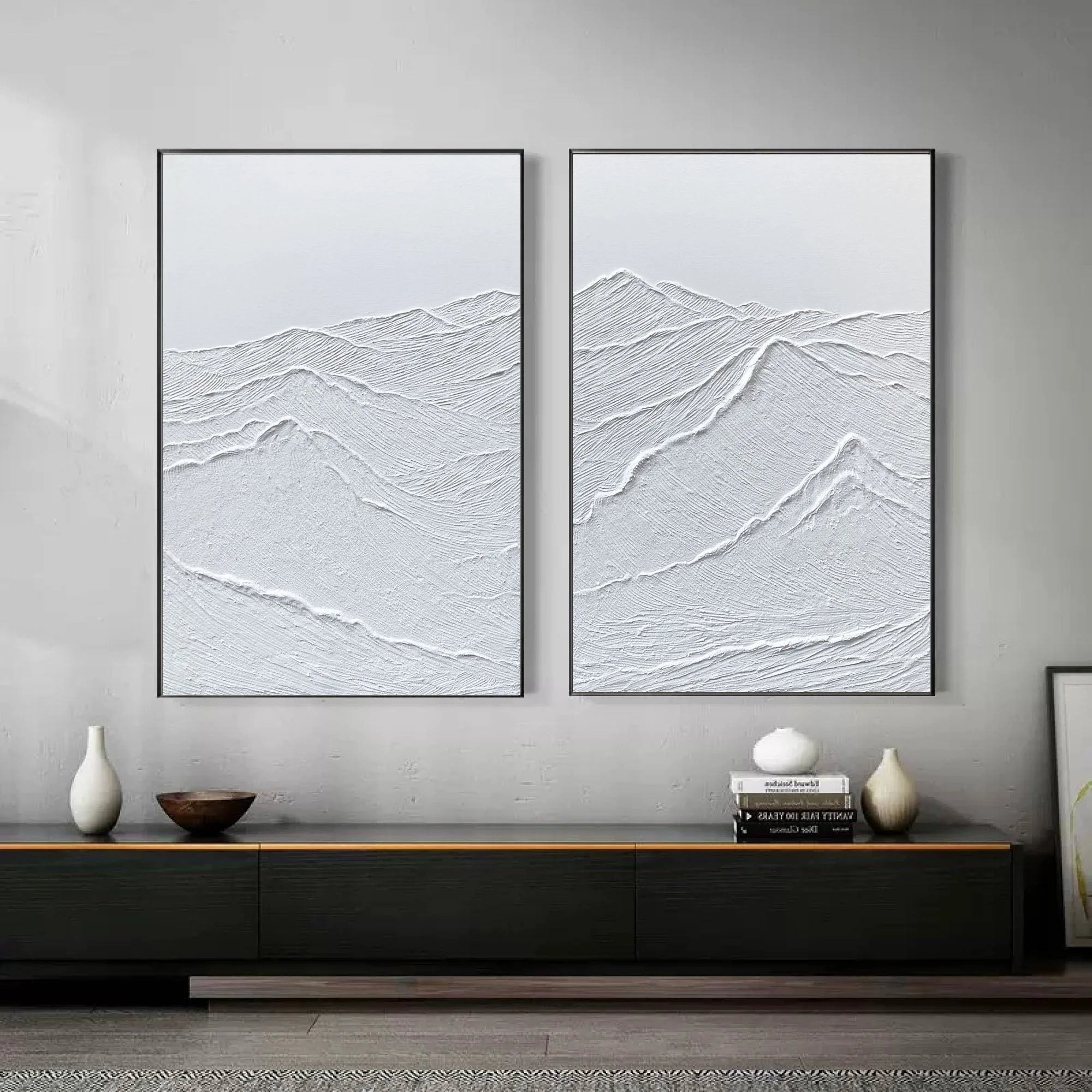 Multicolor Tranquil Peaks Wall Art Set Of 2 - Artwallpainting