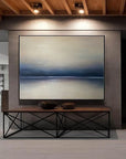 Multicolor Tranquil Seascape-Hand-Painted Minimalist Abstract Horizon Oil Painting Wall Art - Artwallpainting