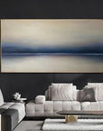 Multicolor Tranquil Seascape-Hand-Painted Minimalist Abstract Horizon Oil Painting Wall Art - Artwallpainting