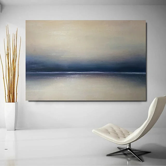 Multicolor Tranquil Seascape-Hand-Painted Minimalist Abstract Horizon Oil Painting Wall Art - Artwallpainting