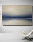 Multicolor Tranquil Seascape-Hand-Painted Minimalist Abstract Horizon Oil Painting Wall Art - Artwallpainting