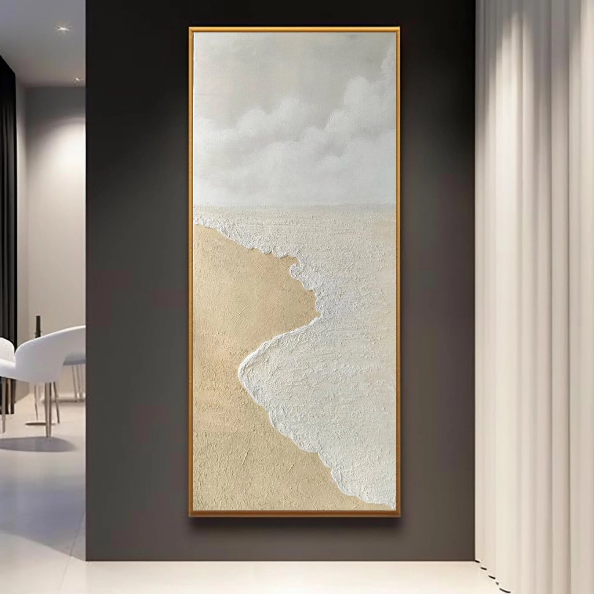 Multicolor Tranquil Shoreline Textured Coastal Canvas - Artwallpainting