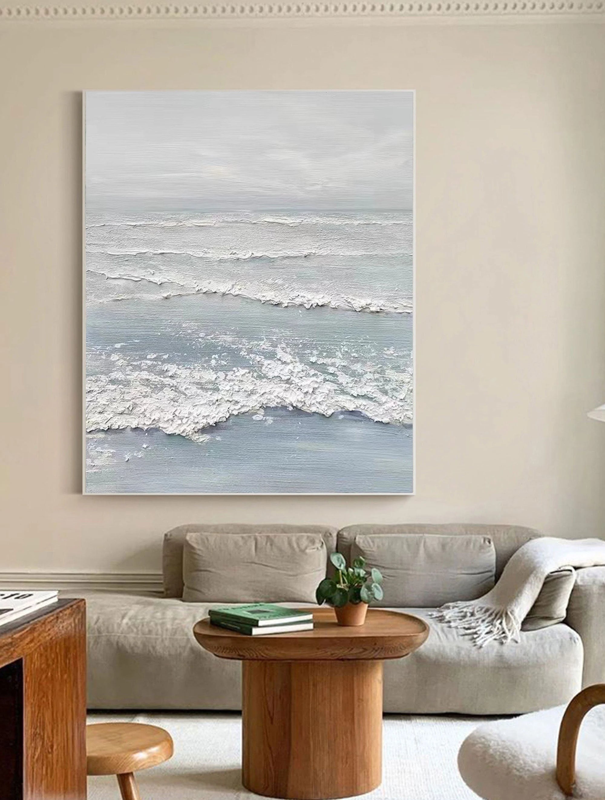 Multicolor Tranquil Tides Textured Ocean-Inspired Wall Art - Artwallpainting
