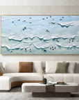Multicolor Tranquil Waves Textured Seaside View - Artwallpainting