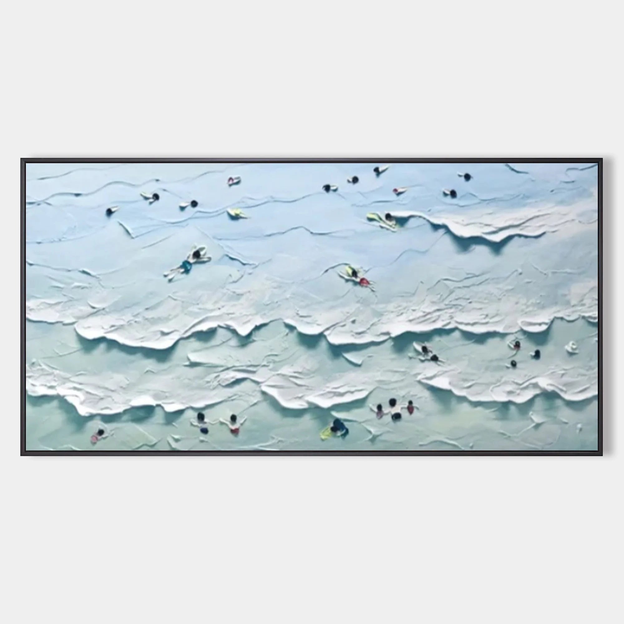 Multicolor Tranquil Waves Textured Seaside View - Artwallpainting