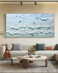 Multicolor Tranquil Waves Textured Seaside View - Artwallpainting