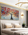 Multicolor Tree Of Colors - Hand-Painted Textured Abstract Oil Painting - Artwallpainting