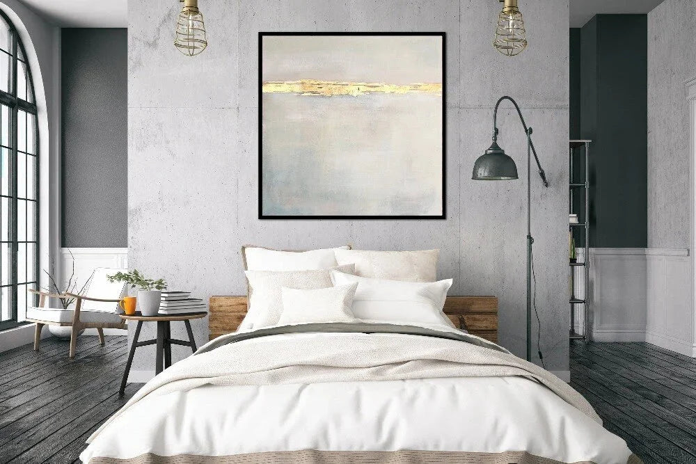 Multicolor Twilight End - Modern Minimalist Final Sunset Hand-Painted Oil Painting Wall Art - Artwallpainting