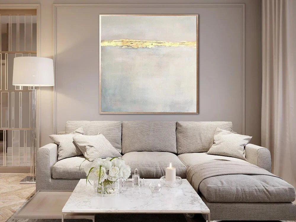 Multicolor Twilight End - Modern Minimalist Final Sunset Hand-Painted Oil Painting Wall Art - Artwallpainting