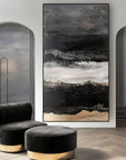 Multicolor Twilight Ridge - Vertical Abstract Oil Painting For Modern Interiors - Artwallpainting