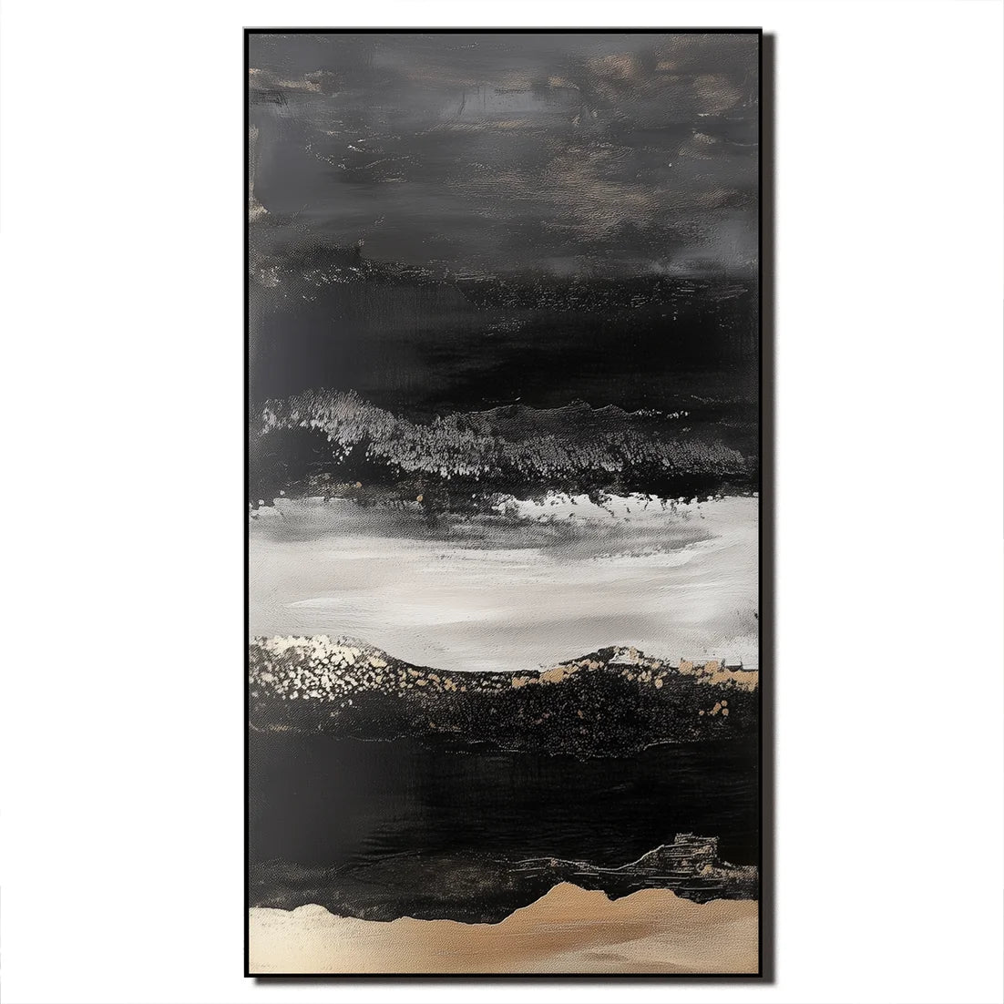 Multicolor Twilight Ridge - Vertical Abstract Oil Painting For Modern Interiors - Artwallpainting
