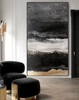 Multicolor Twilight Ridge - Vertical Abstract Oil Painting For Modern Interiors - Artwallpainting