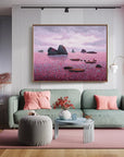 Multicolor Twilight Serenity Abstract Seascape Textured Canvas Art - Artwallpainting