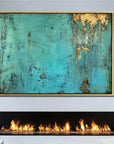 Multicolor Twilight Sky-Modern Minimalist Wall Art Featuring A Blue And Gold Texture - Artwallpainting