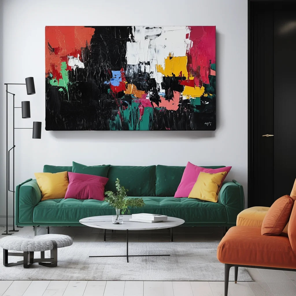 Multicolor Urban Abstract Symphony-Abstract Color Block Turbulent Wall Art - Artwallpainting