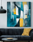 Multicolor Urban Layers-Geometric Color Collision Abstract Hand-Painted Oil Painting Wall Art - Artwallpainting