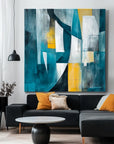 Multicolor Urban Layers-Geometric Color Collision Abstract Hand-Painted Oil Painting Wall Art - Artwallpainting