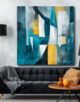 Multicolor Urban Layers-Geometric Color Collision Abstract Hand-Painted Oil Painting Wall Art - Artwallpainting