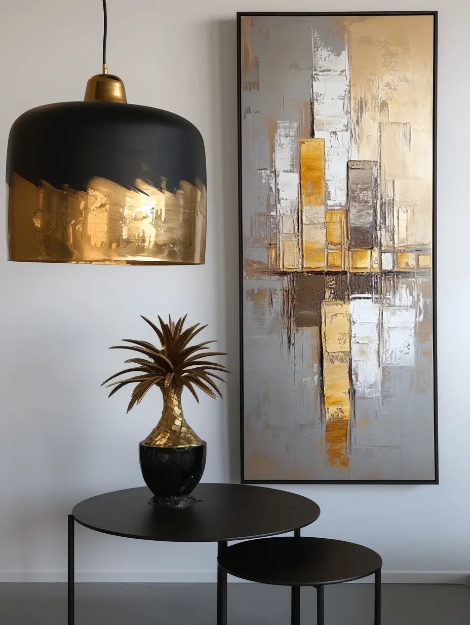 Multicolor Urban Resonance - Vertical Geometric Abstract Oil Painting - Artwallpainting
