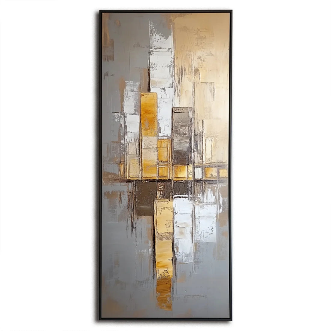 Multicolor Urban Resonance - Vertical Geometric Abstract Oil Painting - Artwallpainting