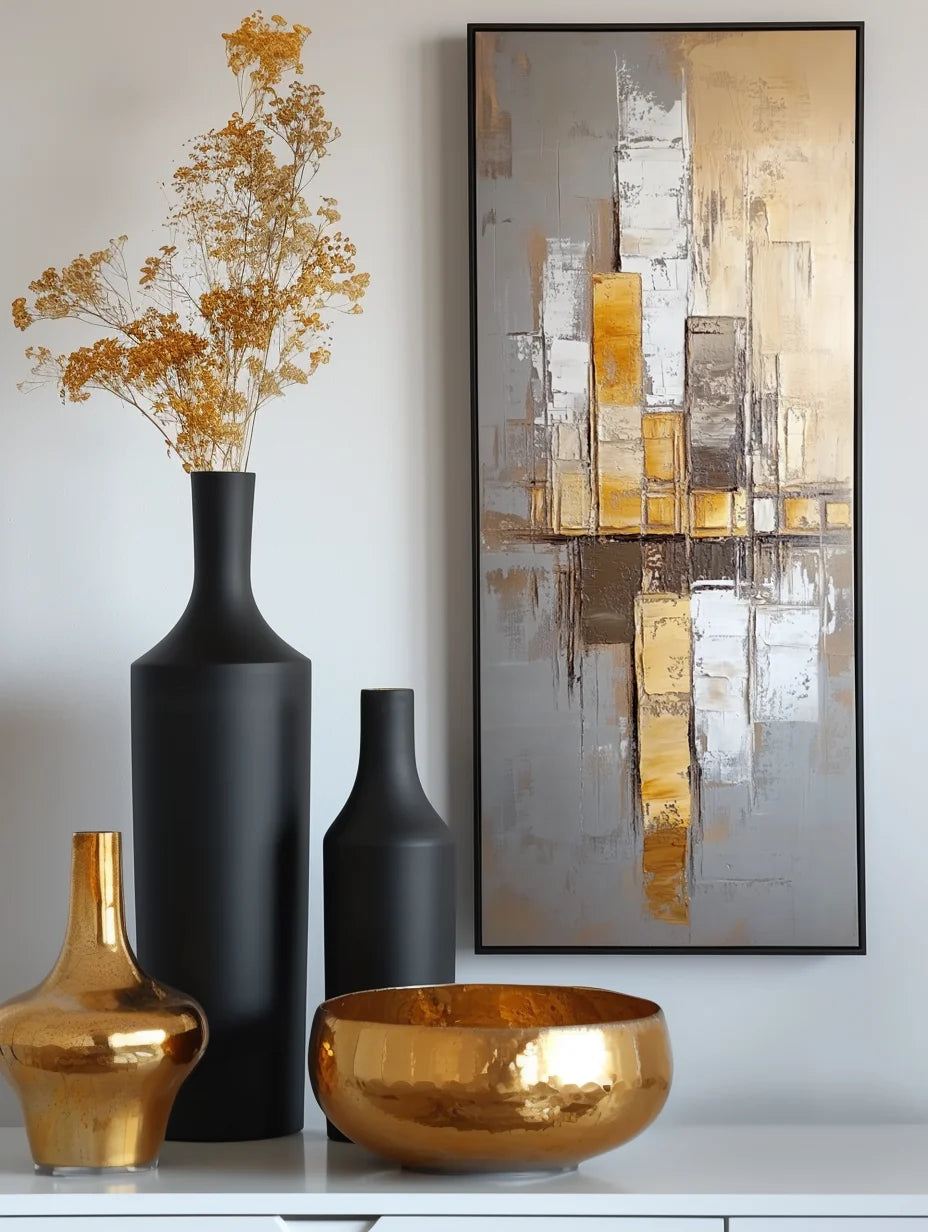 Multicolor Urban Resonance - Vertical Geometric Abstract Oil Painting - Artwallpainting