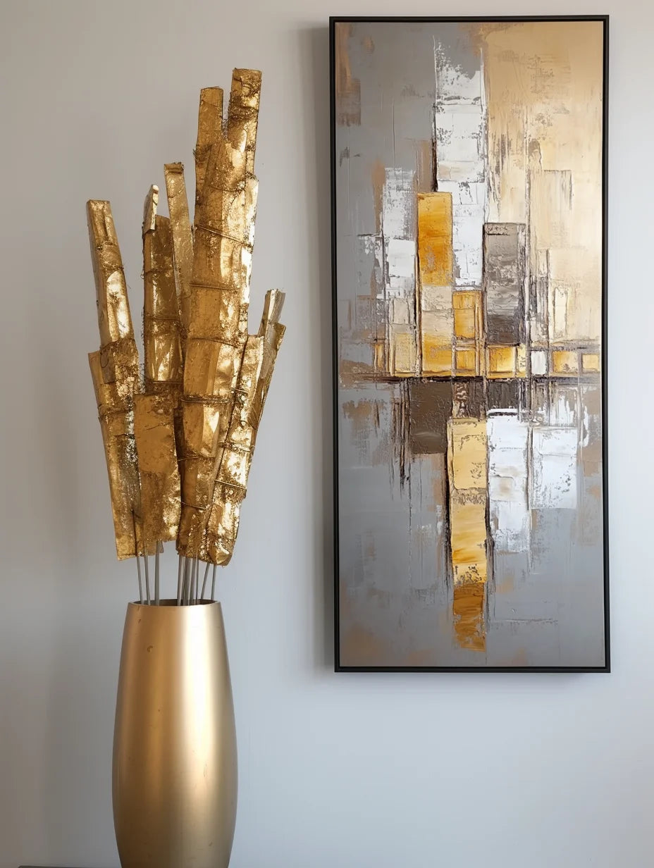 Multicolor Urban Resonance - Vertical Geometric Abstract Oil Painting - Artwallpainting