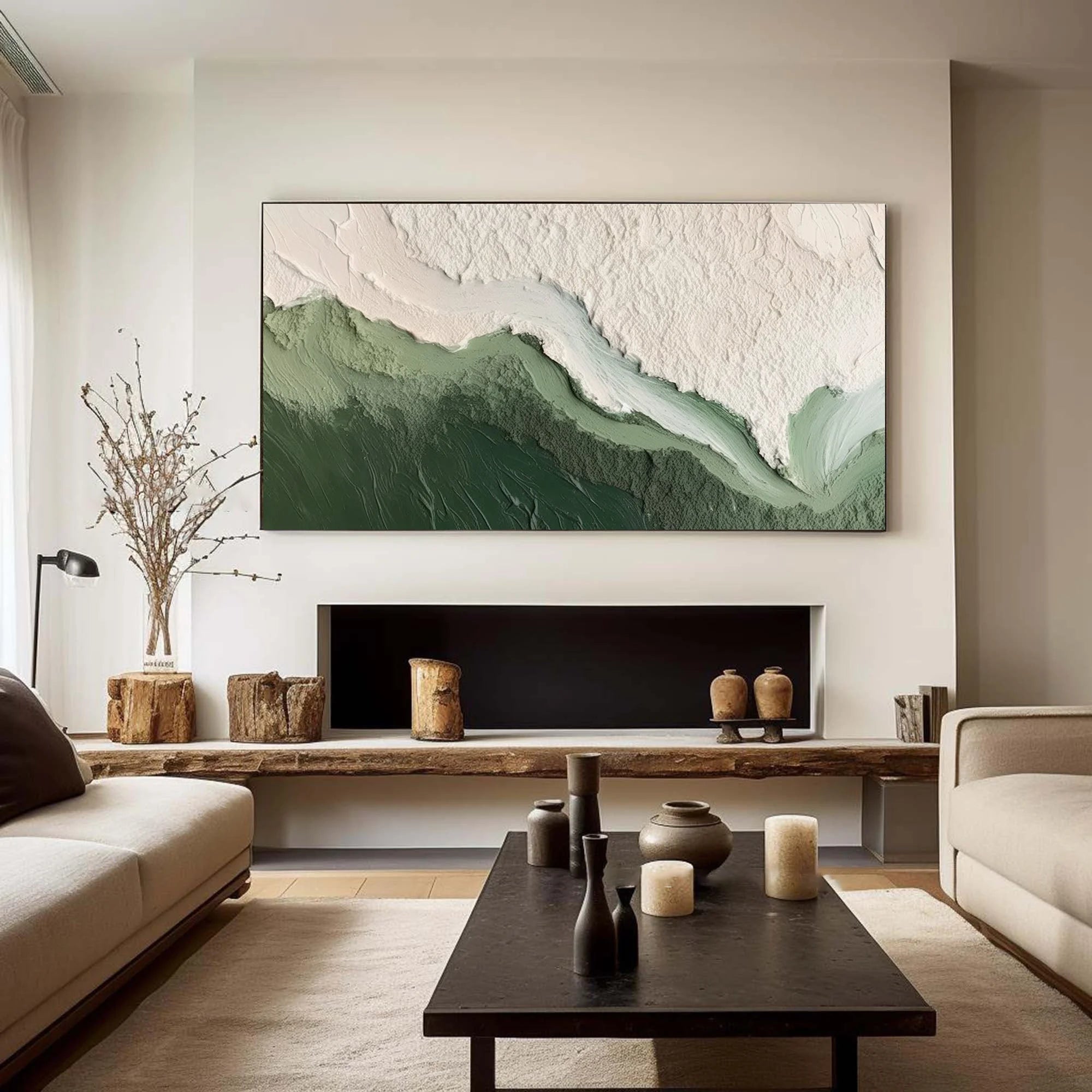 Multicolor Valley Vista Textured Abstract Landscape Art - Artwallpainting
