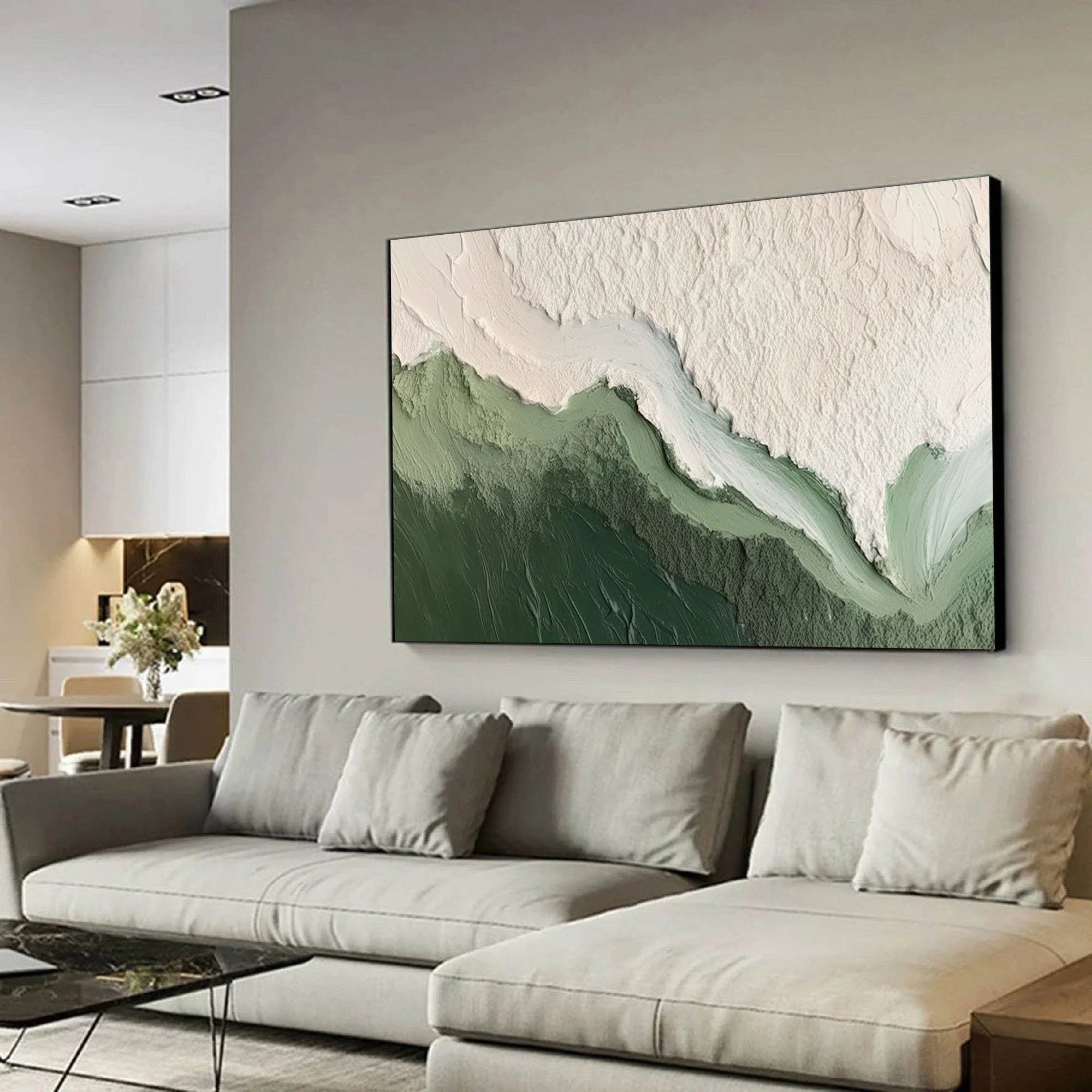Multicolor Valley Vista Textured Abstract Landscape Art - Artwallpainting