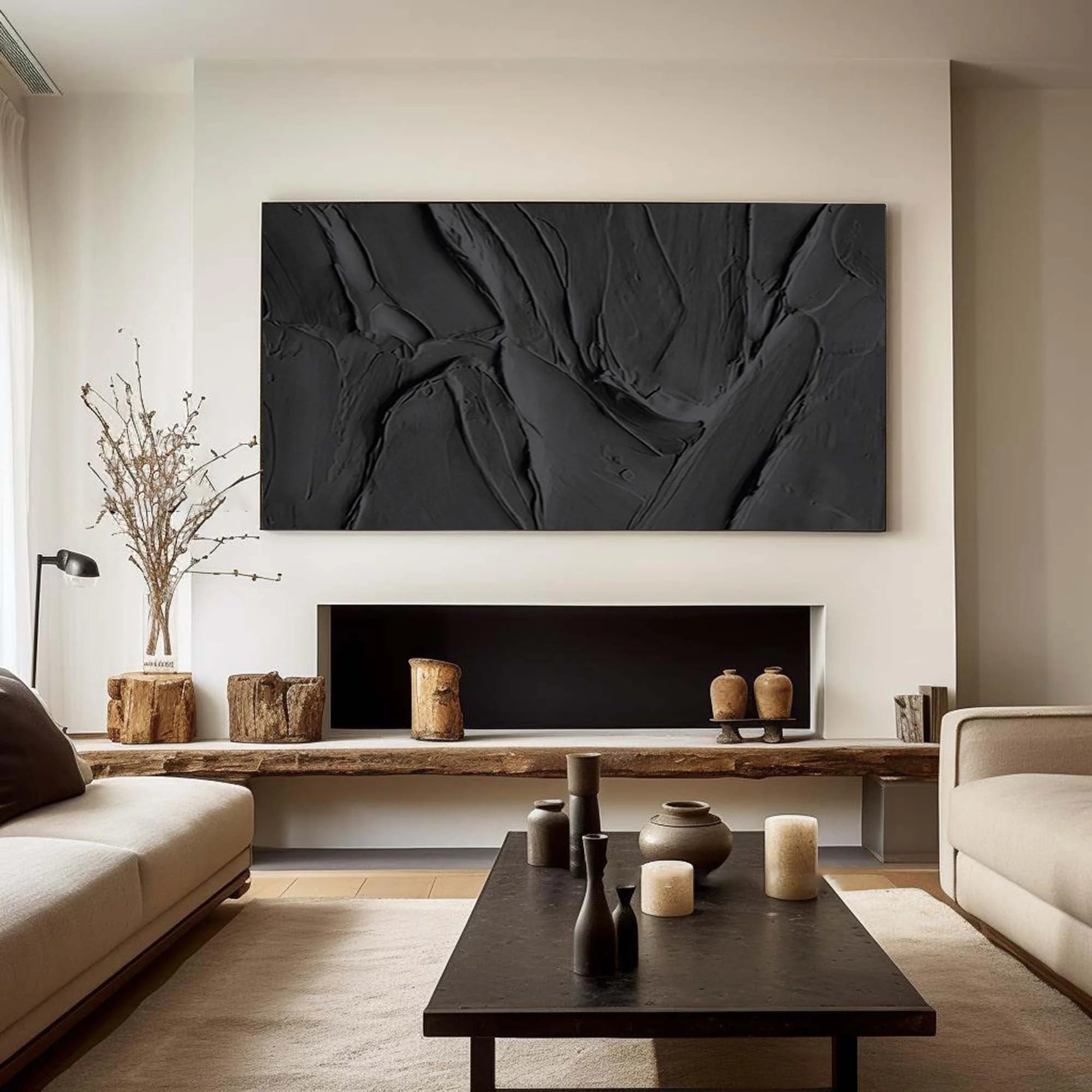 Multicolor Velvet Shadows Abstract Textured Canvas Art - Artwallpainting