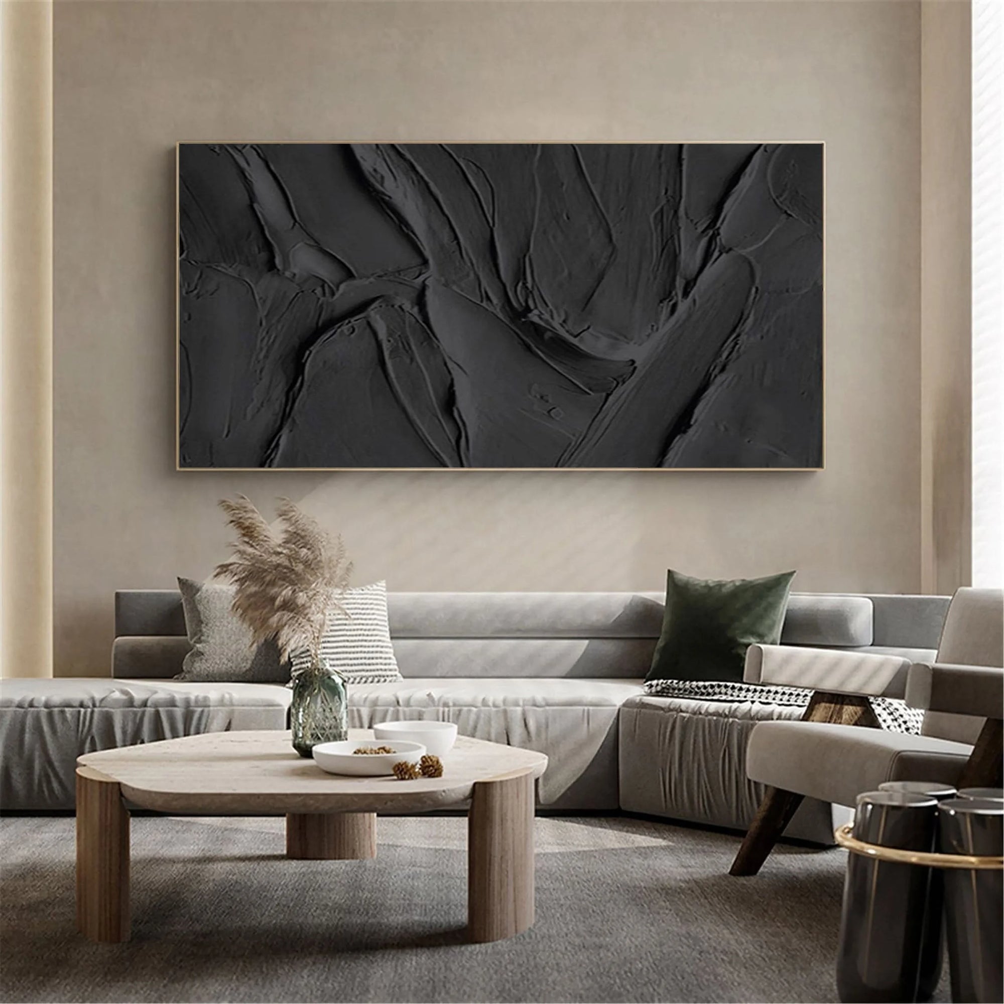 Multicolor Velvet Shadows Abstract Textured Canvas Art - Artwallpainting