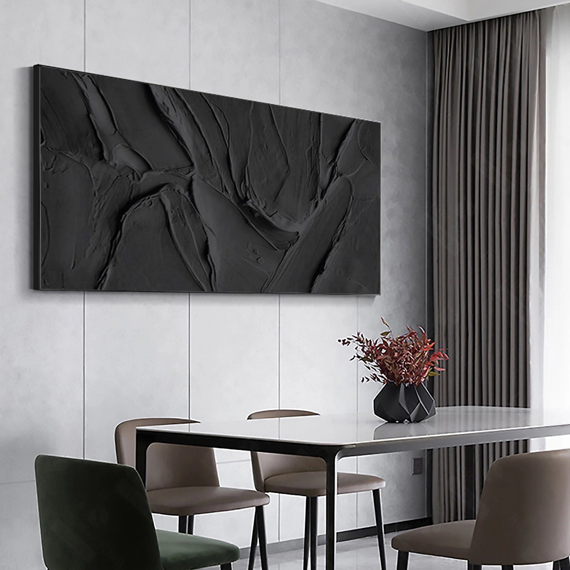 Multicolor Velvet Shadows Abstract Textured Canvas Art - Artwallpainting