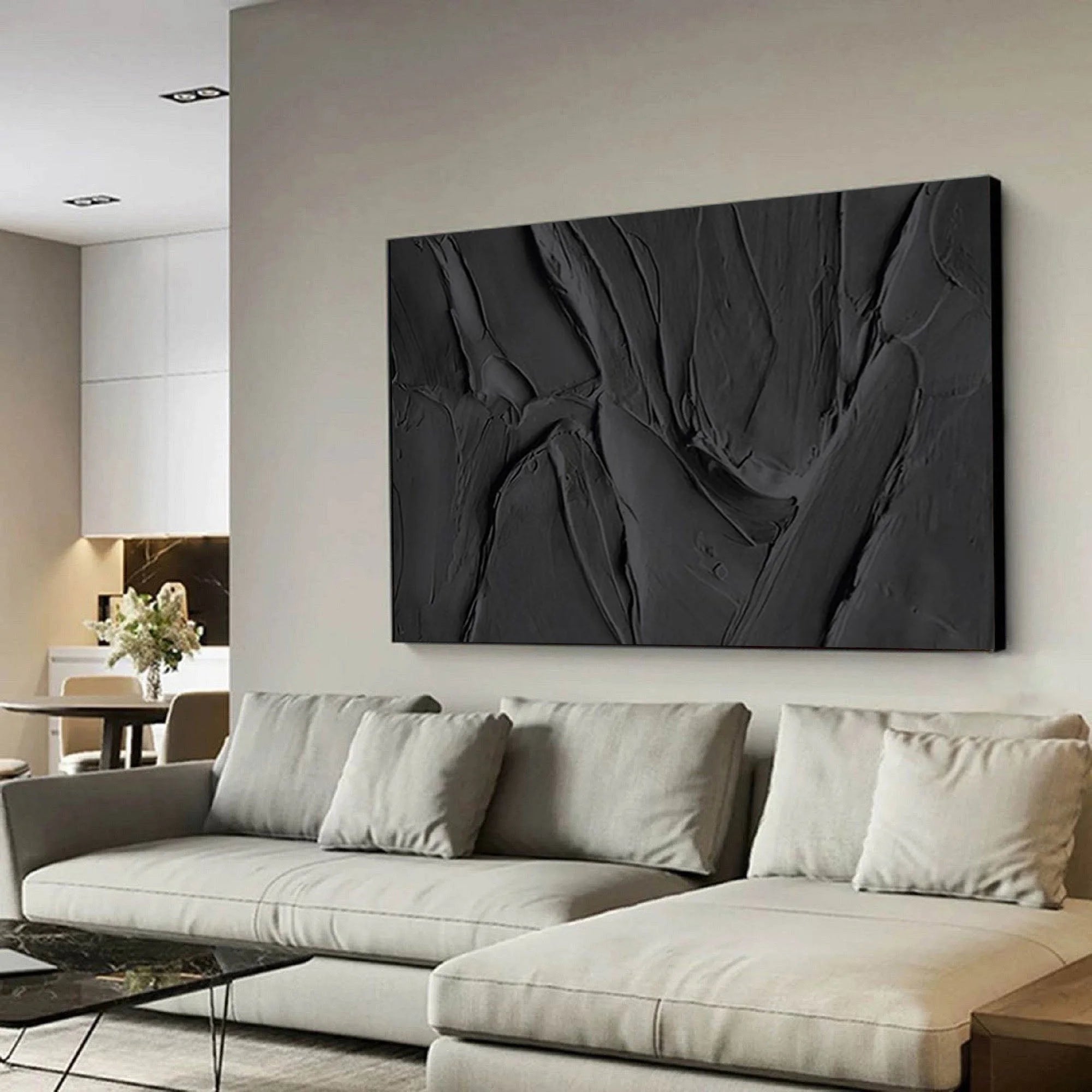Multicolor Velvet Shadows Abstract Textured Canvas Art - Artwallpainting