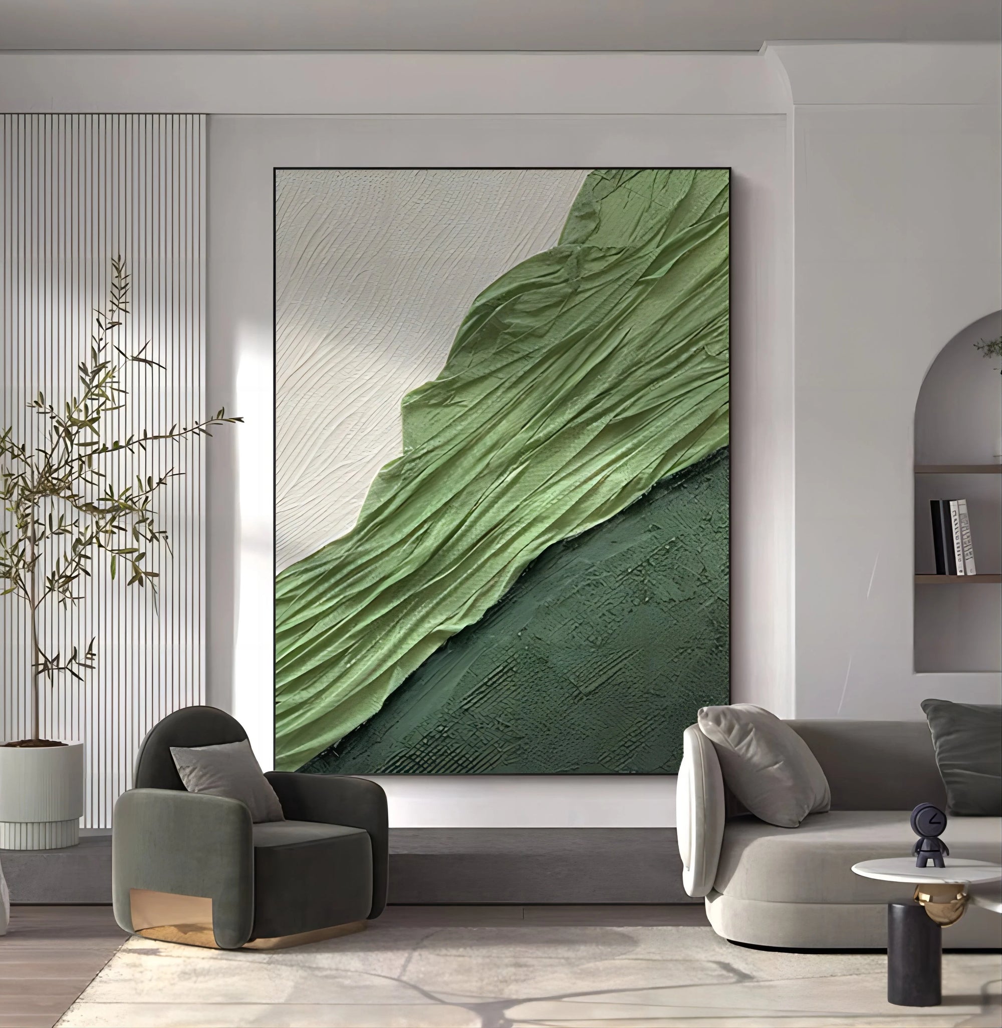 Multicolor Verdant Flow Textured Canvas - Artwallpainting