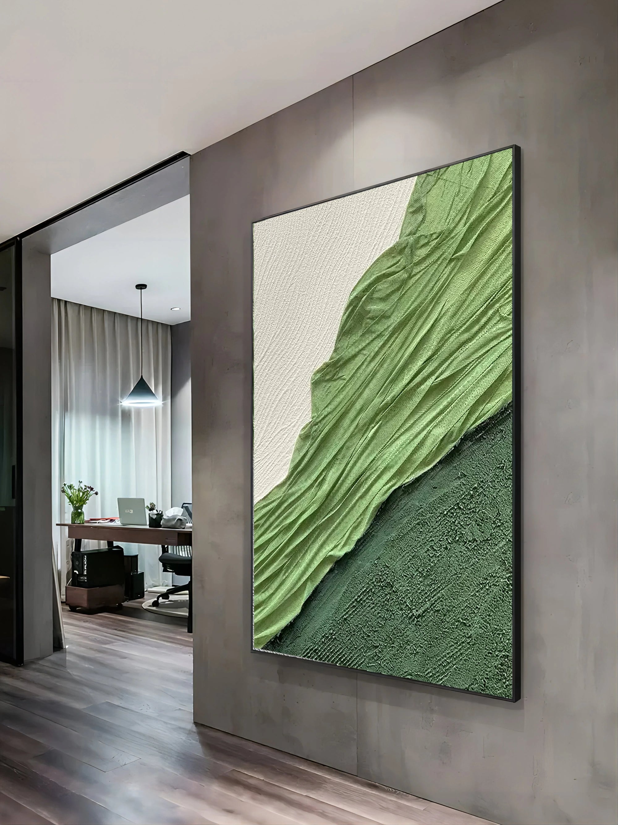 Multicolor Verdant Flow Textured Canvas - Artwallpainting