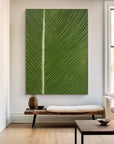 Multicolor Verdant Veins - Minimalist Textured Leaf Abstract Oil Painting - Artwallpainting