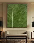 Multicolor Verdant Veins - Minimalist Textured Leaf Abstract Oil Painting - Artwallpainting