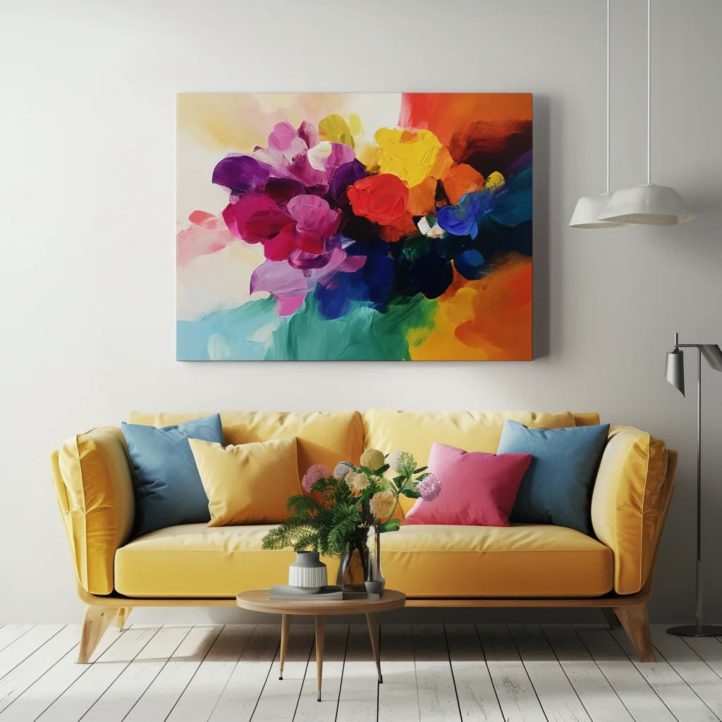 Multicolor Vibrant Bloom Abstract Canvas - Artwallpainting