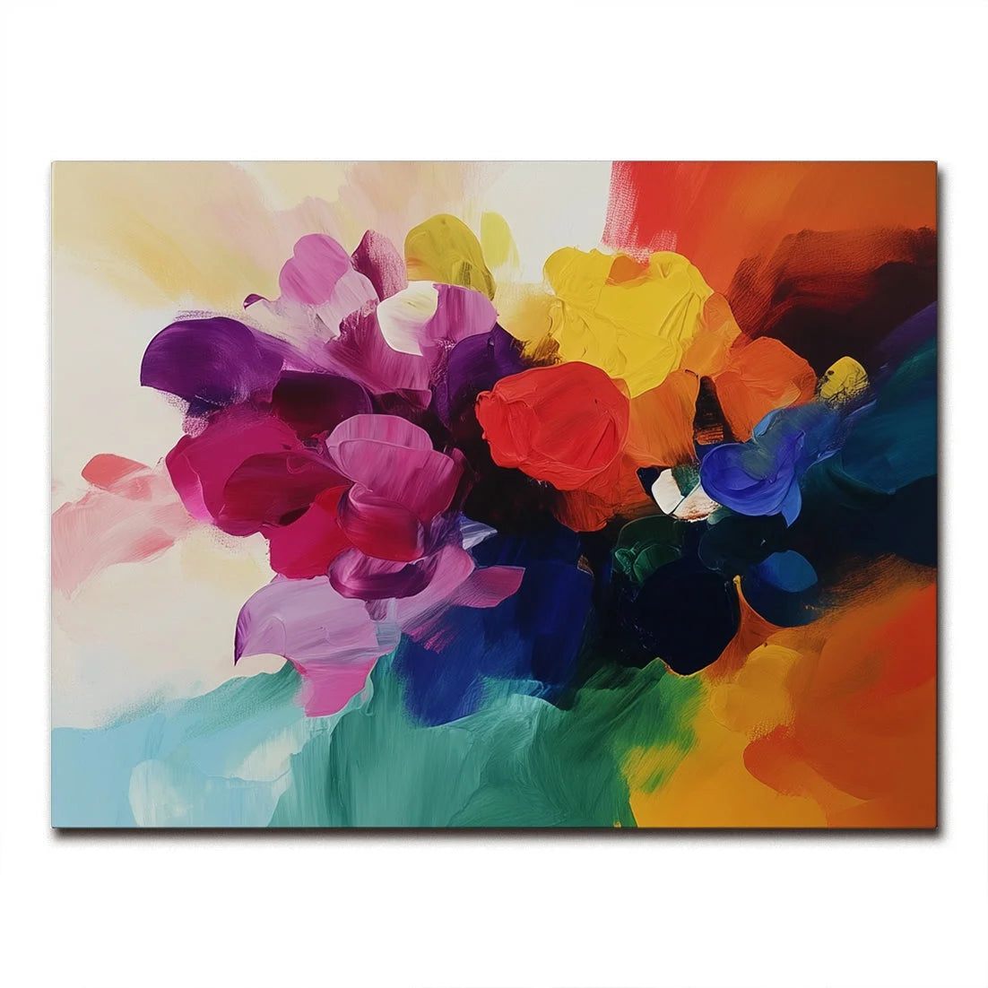 Multicolor Vibrant Bloom Abstract Canvas - Artwallpainting