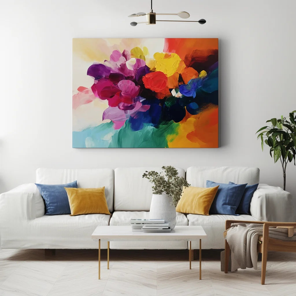 Multicolor Vibrant Bloom Abstract Canvas - Artwallpainting