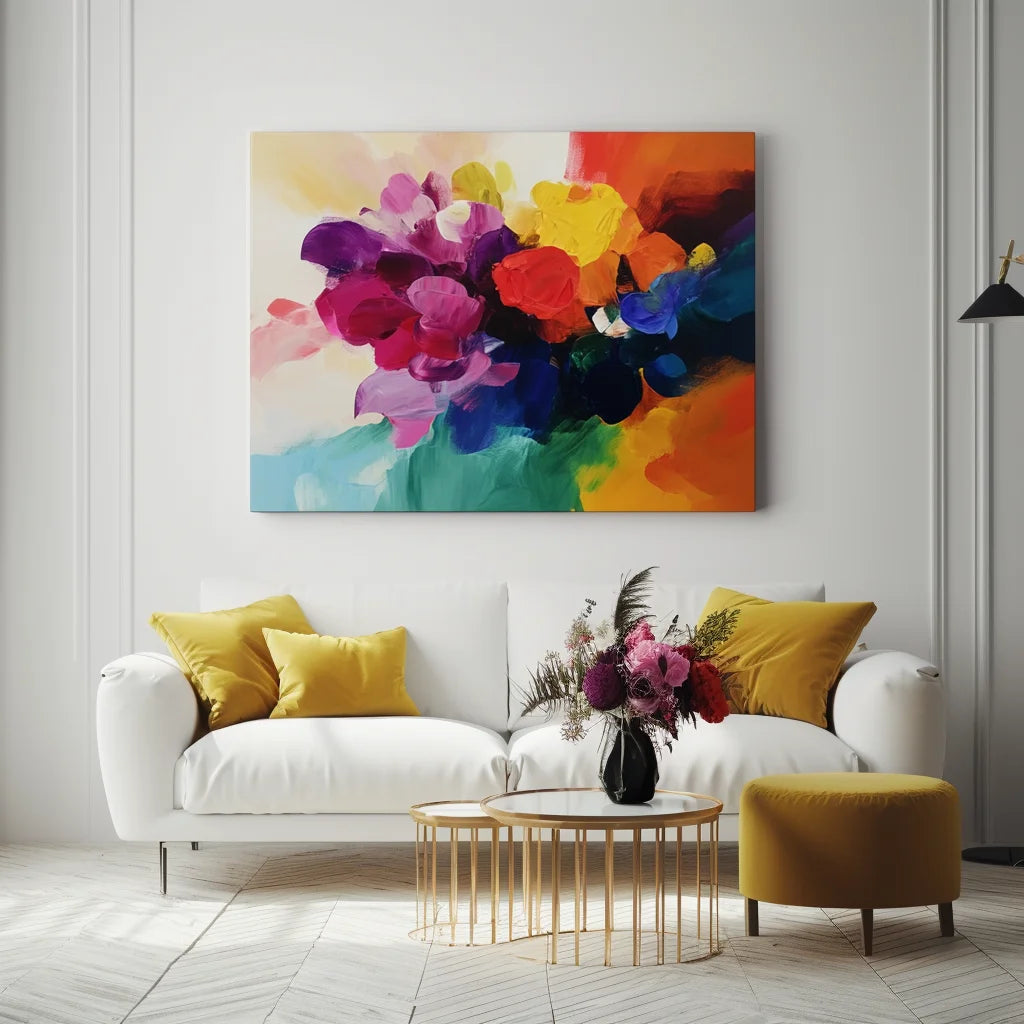 Multicolor Vibrant Bloom Abstract Canvas - Artwallpainting