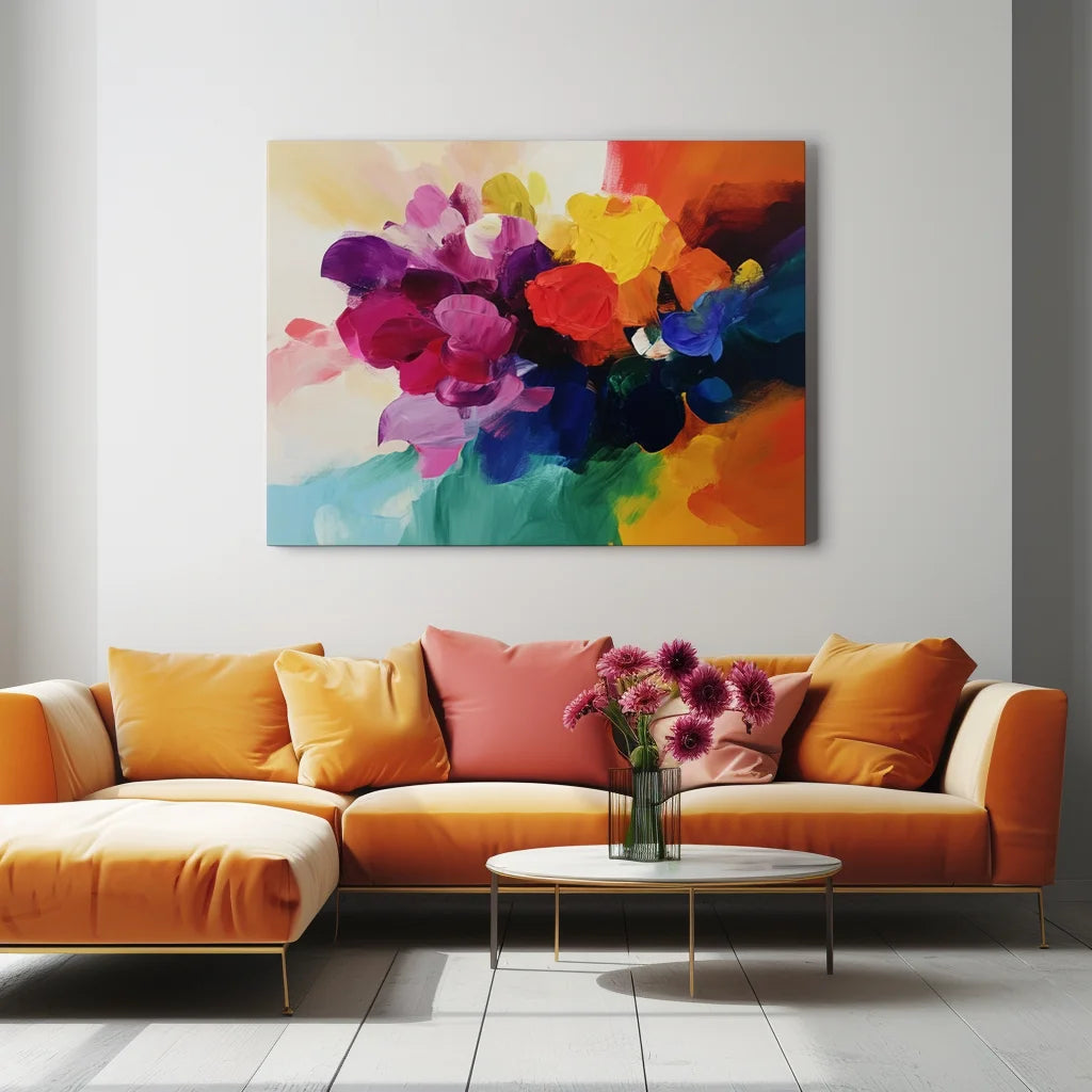 Multicolor Vibrant Bloom Abstract Canvas - Artwallpainting